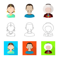 Vector design of imitator and resident symbol. Collection of imitator and culture vector icon for stock.