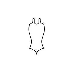 Vector illustration of silhouettes of retro swimsuits on white background