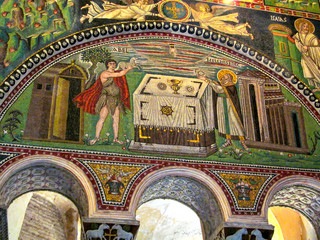 RAVENNA, ITALY - NOVEMBER 21, 2012 The Basilica of San Vitale in Ravenna, Italy. Famous Italian...