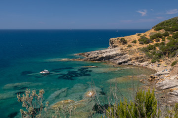 Fototapeta na wymiar Mittelmeerküste bei Populonia, Toskana
