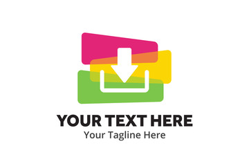 unique upload download simple logo creative design in flat style with color . download upload logo creative design for identity and apps