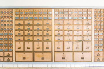 Mid-Century Design Brass Post Office Mailboxes