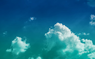 turquoise color gradient cloudy sky