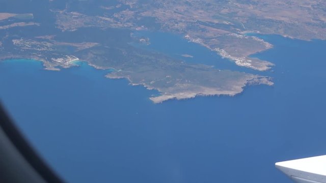 Aerial view of beautiful landscape with sea in the Spain, Menorca island