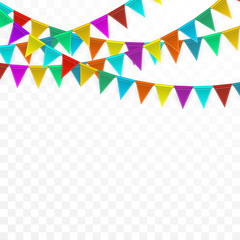 Fototapeta premium Celebration carnival. Party background with flags. Luxury greeting card. Vector illustration