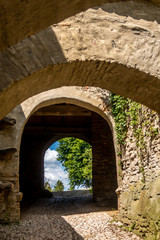 Fototapeta na wymiar Splendid archway gate at the UNESCO World Heritage Site of Biertan Fortified Church. Location: Biertan, Sibiu County, Transylvania, Romania