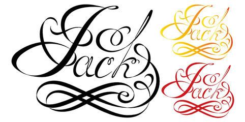 Name Jack, made in the vector for use in various purposes, from embroidery to printing business cards.