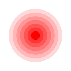Pain circle. Red rings. Symbol throbbing pain. Medical design icon. Vector illustration