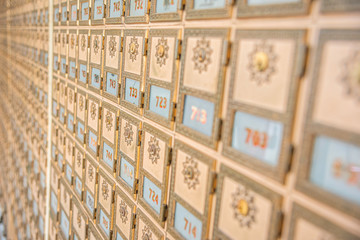 Mid-Century Design Brass Post Office Mailboxes