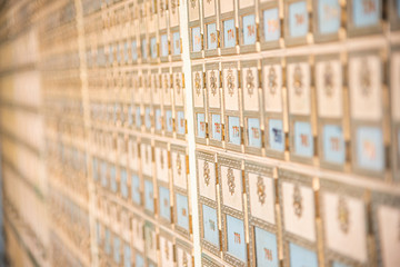 Mid-Century Design Brass Post Office Mailboxes