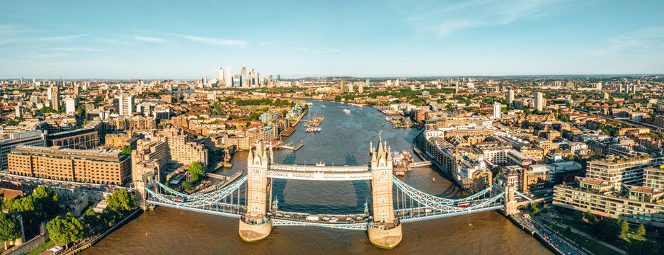A View Of Tower Bridge From Above Of The River Thames In London, United Kingdom