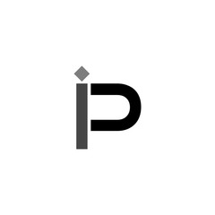 Letters IP simple geometric logo, unique icon