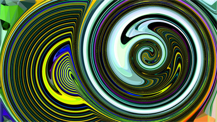 Fototapeta na wymiar psychedelic striped green fractals