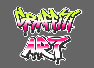 Graffiti Art text in graffiti style vector illustration.