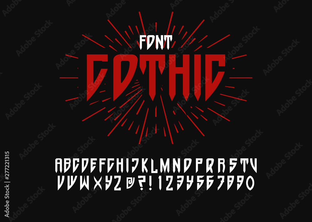 Fototapete sanserif blackletter font with rounded corners. black font on light background