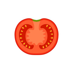 Sliced tomato illustration. Vector. Flat design.
