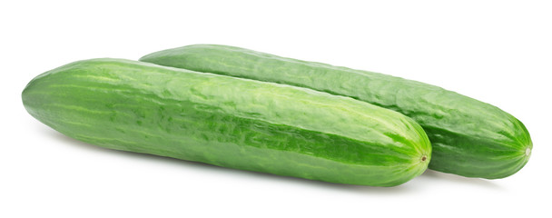 ripe cucumber isolated on white background