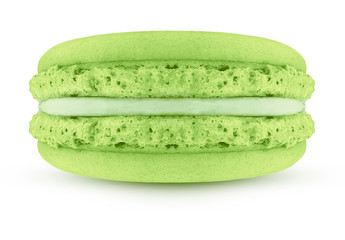 one macaroon cookie isolated on white background