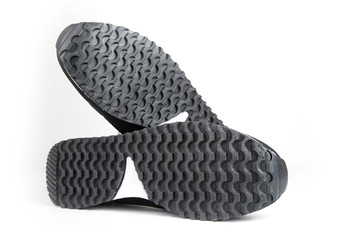 Sport shoes soles on a white background