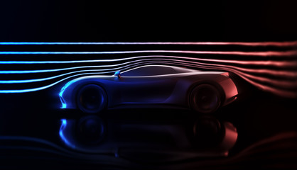 Aerodynamic Wind Tunnel Sports Car Concept