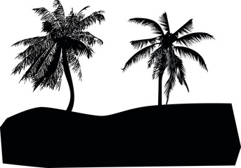 Vektor Palmen am Strand 