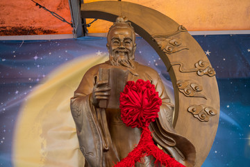 HONG KONG - April 18, 2019 : Yue Lao is the famous Chinese holy god of lovely couple and marriage.
