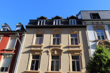 Facade d'Immeuble typique dans la ville de Luxembourg