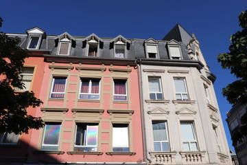 Facade d'Immeuble typique dans la ville de Luxembourg