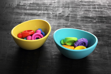 Plastic Rings in Bowls