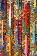Oriental pattern decoration on the fabric, colorful