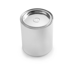 Closed blank can of paint isolated on white