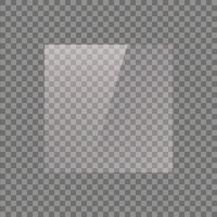 The texture of glass, mirrors, windows. Square glass plate. Light effect for a picture or a mirror. Beautiful realistic reflection. The interior of the house.