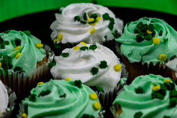 Colourful cupcakes celebrating St. Patrick's day. Calgary, Alberta, Canada