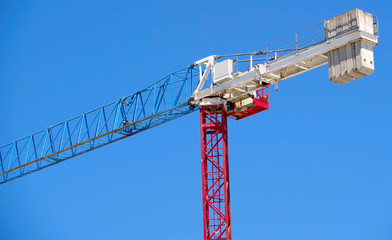 Naklejka premium Building crane and building under construction
