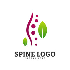 Nature Spine logo design concept vector. Chiropractic logo template. Medical Spine Leaf Logo vector