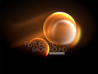 Blurred neon glowing round shapes, abstract circles and lights