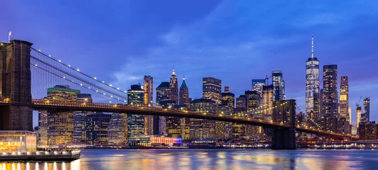 Abwaschbare Fototapete Brooklyn-Brücke New York © vichie81