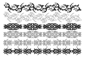 Set of decorative graphic elements. Vector illustration