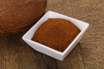 Coconut brown sugar in the bowl