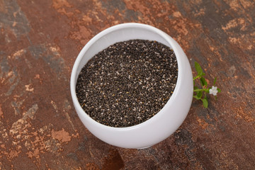 Dietary Chia seeds in the bowl