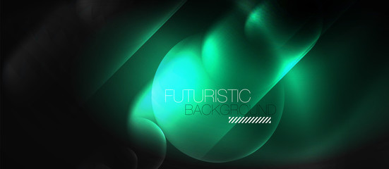 Neon glowing techno lines, hi-tech futuristic abstract background template