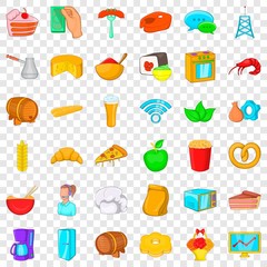 Cook icons set. Cartoon style of 36 cook vector icons for web for any design