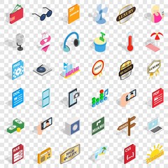 Fototapeta na wymiar File icons set. Isometric style of 36 file vector icons for web for any design