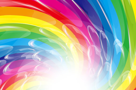 #Background #wallpaper #Vector #Illustration #design #free #free_size #charge_free #colorful #color rainbow,show business,entertainment,party,image  背景素材壁紙,イラスト,楽しいパーティー,虹色,渦巻き,シャボン玉,放射光,輝き,無料,フリーサイズ