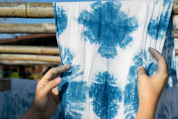 Process dye  indigo fabric  color.