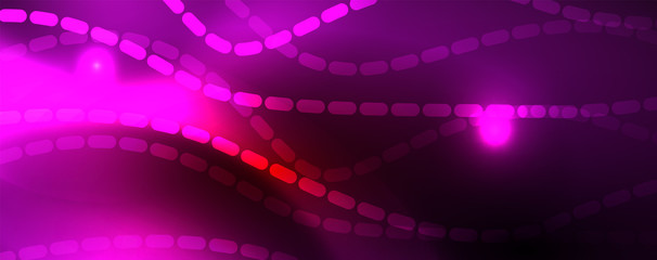 Obraz premium Shiny neon lines techno magic futuristic background, magic energy space light concept, abstract background wallpaper design