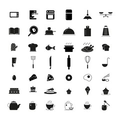 Set of cooking icons prepare the dishes