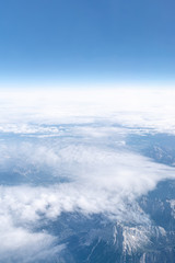 Obraz premium Clouds over Alps mountains, above the clouds, Europe