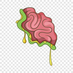 Zombie brain icon. Cartoon illustration of zombie brain vector icon for web