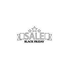 Black Friday Sale Abstract icon. Element of black friday for mobile concept and web apps icon. Outline, thin line icon for website design and development, app development